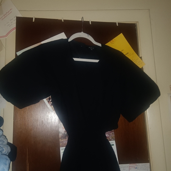 MADEWELL Seersucker Puff Sleeve Cutout Dress - Picture 7 of 13